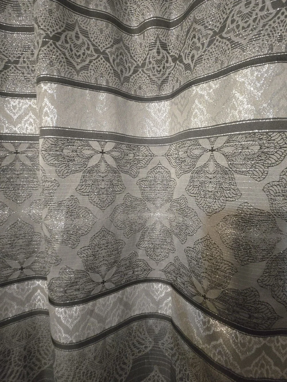 Nicole Miller Gray/Sparkle Shower Curtain